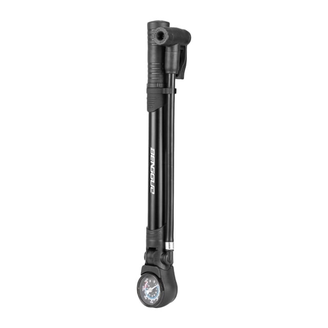 Bomba de neumático de bicicleta, bomba de bicicleta compacta, bomba portátil, bomba de empuje manual de alta presión, bomba de inflado de pie manual Negro Sunnimix Mini bomba de bicicleta