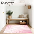 thumbnail image 3 of ODIKA 6'x9' Machine Washable Non-Slip Area Rug, Rippled with Ombre Interlocking Brushstroke Details High Traffic Rug, Pink, 560511, 3 of 7
