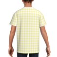 thumbnail image 5 of Wukai Lemon Yellow Checkboard Youth Unisex Short Sleeve T-Shirt for Boys, Girls, Teens, and Kids-Medium, 5 of 7