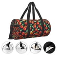 thumbnail image 4 of Rocae Tomatoes Print Round Travel Duffel Bag and Fitness Bag, Women's Waterproof Weekend Tote, Men's Travel and Fitness Essentials, 4 of 8