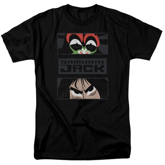 Samurai Jack Stare Down S/S Adult 18/1 T-Shirt Black 4X