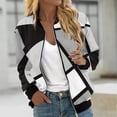 thumbnail image 1 of Chaquetas y abrigos casuales sin capucha de manga larga para mujer, chaqueta tipo cárdigan con bolsillo estampado, chaqueta con cremallera, abrigo casual de manga larga, abrigo de poliéster para mujer, 1 of 5