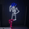 thumbnail image 2 of Craftnamesign Skeleton Cowboy Neon Sign, Halloween Wall Decor, Bar Pub Wall Art, 2 of 4