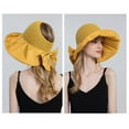thumbnail image 6 of IDALL Sun Hat Visor Hats Women Outdoor Sunscreen Sun Hat All Match Tethered Large Brimmed Sun Hat Beach Hat Summer Hats Yellow One Size, 6 of 7