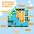 thumbnail image 4 of SaveJoy Giant 10-in-1 Inflatable Water Slide Bounce House, 207‘’x185‘’x87‘’ Water Park with 750W Blower,  Backyard Toys for Kids Ages 3-8, Indoor & Outdoor Use, 4 of 9