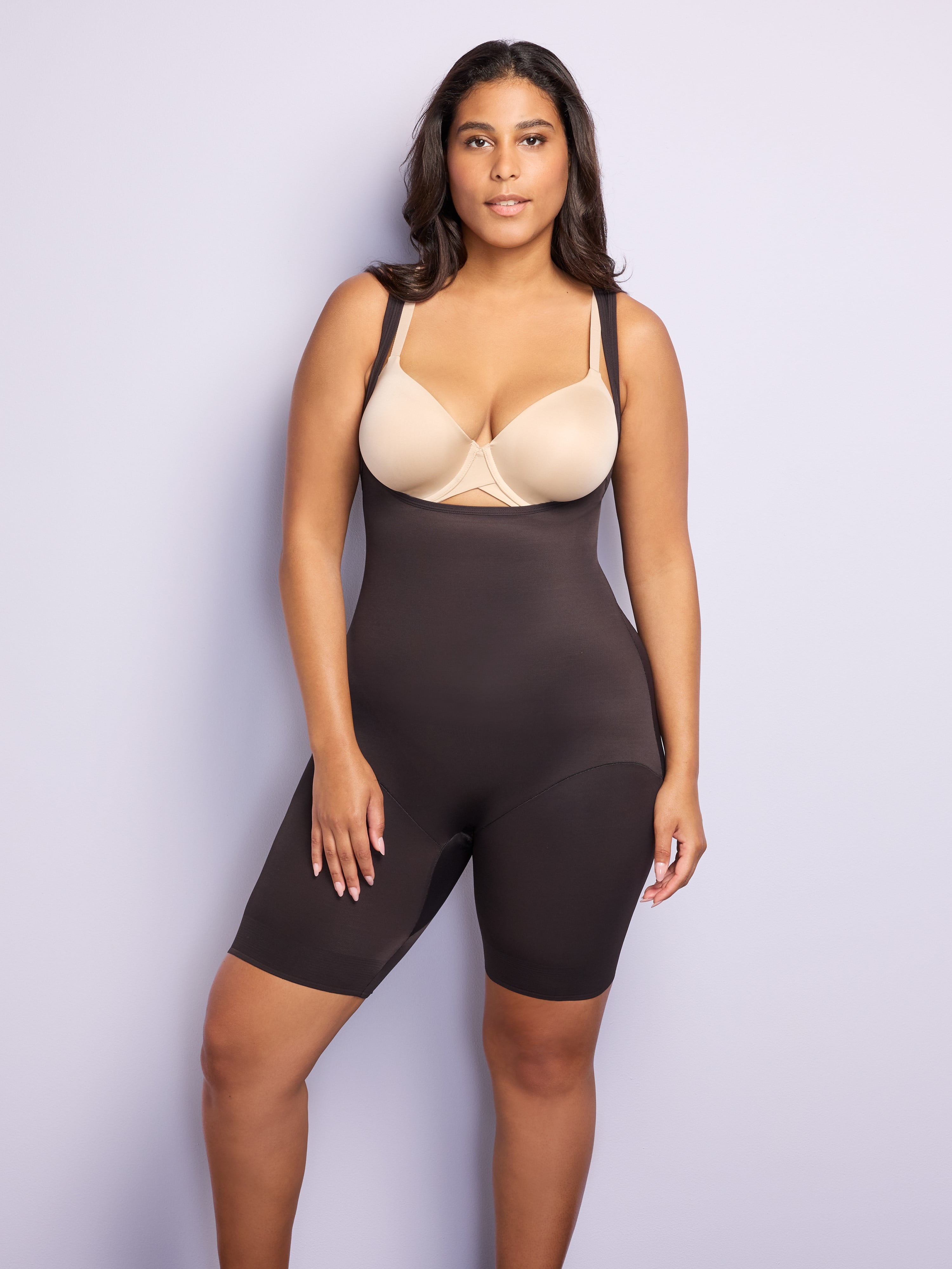 Naomi & Nicole Women's Comfortable Firm Control Open-Bust Shaping Bodysuit Shapewear