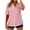 Pink, variant on Womens Button Down Shirts Short Sleeve Pleated Front Tops Dressy Casual Loose V-Neck Work Blouses Pink XXL