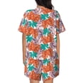 thumbnail image 6 of Fuzoiu Hawaiian Style Print Women's Short-Sleeved Pajama Set,Lounge Sleepwear Set,Womens Pajama Sets 2 Piece,Button-Up Top and Shorts with Pockets-X-Large, 6 of 7