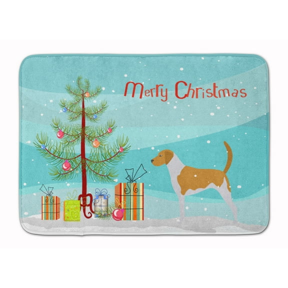 American Foxhound Merry Christmas Tree Machine Washable Memory Foam Mat