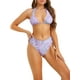 thumbnail image 4 of Conjuntos de bikini de halter con ondas de agua para mujer, 2 piezas, parte inferior de control de abdomen de cintura alta, trajes de baño, tamaño X-pequeño, color púrpura, 4 of 5