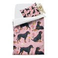 thumbnail image 2 of Rottweiler Dogs with Flowers Duvet Cover and Pillowcase Set for Single Bedding, Bedroom Accessories for Kids Teens, 2 of 5