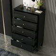 thumbnail image 3 of WIAWG 5 Drawer Dresser, Wood Chest of Drawers Storage Cabinet for Bedroom Living Room, Black, 3 of 7