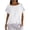 White, variant on Aofany Women's 3/4 Sleeve Casual T Shirts Summer Linen Ruffle Plain Round Neck Loose Fit Tee Blouse Tops