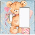 thumbnail image 2 of Metal Light Switch Wall Plate Outlet Cover (Teddy Bear Love Heart Flower Bouquet Balloon Present Blue - Single Toggle Single Rocker), 2 of 2