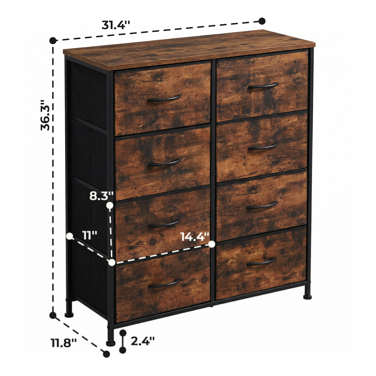 Alvantor Tall Fabric Storage Tower with Wooden Top for Bedroom and Closet