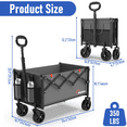 thumbnail image 2 of Yacona Wagons Carts Foldable, 350 lb Capacity Folding Wagon Cart with Wheels for Camping, Garden, Shopping, Gray, 2 of 10