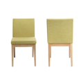 thumbnail image 4 of GZXS Modern Upholstered Dining Chairs Set of 2, Ergonomic Side Chairs w/ Padded Fabric Seats and Rubberwood Legs, for Home & Commercial Use (Green), 4 of 8