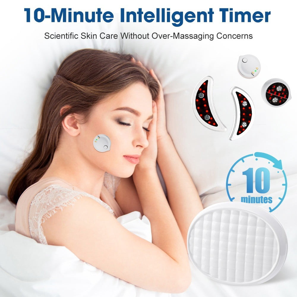 syligr 2-in-1 Red Light Therapy Eye & Face Massager, Rechargeable Electric Mask with Heating Vibration Microcurrent, Facial Beauty Device for Dark Circles Puffiness Wrinkles