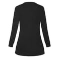 thumbnail image 4 of Women`s Multiple Color Exquisite Cute Smooth V-neck Solid Color Long Sleeve Polyester Blouse(Black,L), 4 of 4