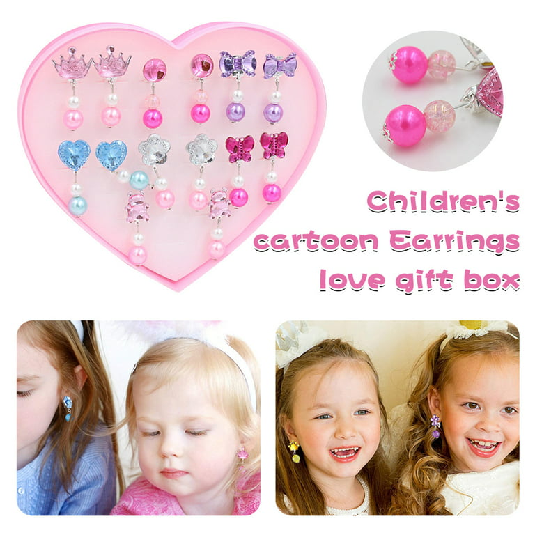 Earrings Clip Girls Kids Play Jewelry Little Girl Toddler Ear Pendants Up  Dress Pretend Set Children Earring 6 Stick 