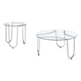 thumbnail image 1 of Coaster Beller 2-piece Tempered Glass Top Metal Frame Coffee Table Set in Chrome, 1 of 13