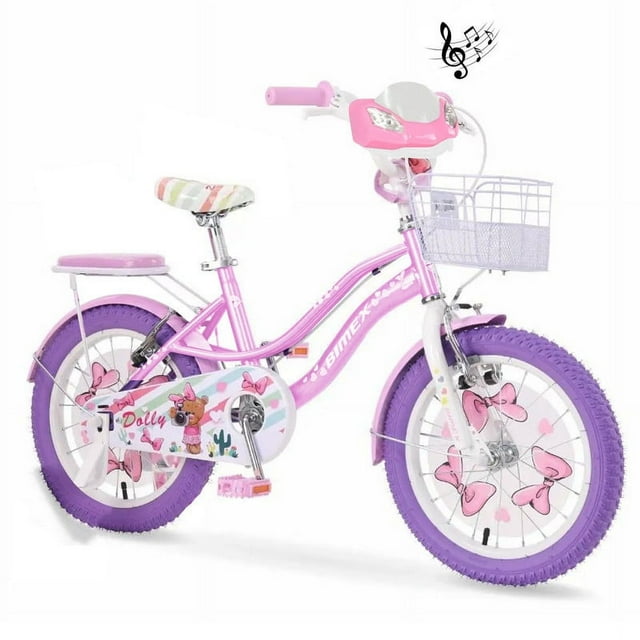 Bicicleta R20 Bimex Dolly Con Luz y Sonido Blanco/Rosa