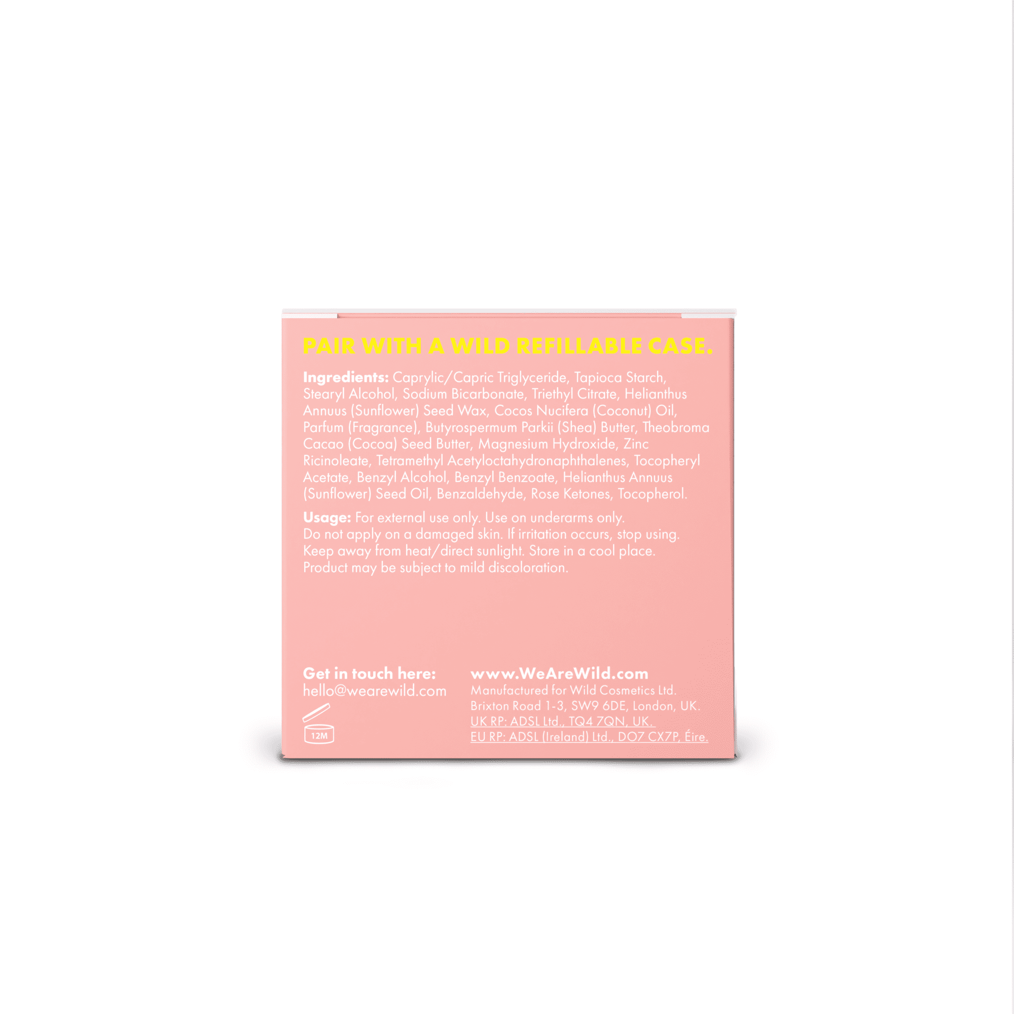 Wild Stick Deodorant Refill, Vanilla Bean & Buttercream. Aluminum Free, for Women and Men, 1.4oz