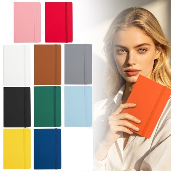 A6 Hardcover Notebook With Pen Loop Small Pocket Journal Cute Petite Memo College Ruled Notebook For Purse Daily Notes Planner Black 1Pcs