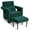Green, variant on Barara King Recliner Chair, Reclining Chair,Lounge Chair,Modern Berber Fleece Single Sofa Chair with Ottoman and Waist Pillow-Green