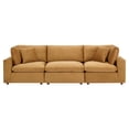 thumbnail image 4 of Modway Commix Down Filled Overstuffed Performance Velvet 3-Seater Sofa in Cognac, 4 of 10