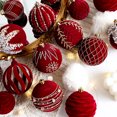 thumbnail image 3 of Bola decorativa para árbol de Navidad, bola navideña pintada a mano, bola navideña de color rojo oscuro, diseño de escena de decoración colgante de bricolaje con perlas, 3 of 5