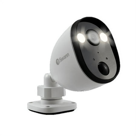 Swann - Indoor/Outdoor 1080p Wi-Fi Wired Spotlight Surveillance Camera - White