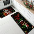 thumbnail image 2 of Merry Christmas Believe Kitchen Rugs Set of 2, Xmas Jack Skellington Sally Black Kitchen Mats Decor, Funny Holiday Floor Door Mat Home Decorations -17x29 and 17x47 Inch, 2 of 6