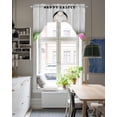 thumbnail image 4 of Grey Bunny Easter Swag Valances for Windows, Small Curtains Drapes, Green Pink Eggs Rabbits Farmhouse Kitchen Window Curtains Over Sink Window Treatment Valance for Bedroom/Bathroom 56"x36", 4 of 5