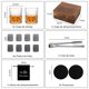 thumbnail image 3 of Juego de vasos para whisky con 2 vasos de cristal, 2 posavasos, 8 cubitos de hielo de granito, 1 pinza y bolsa para cubitos, 3 of 8