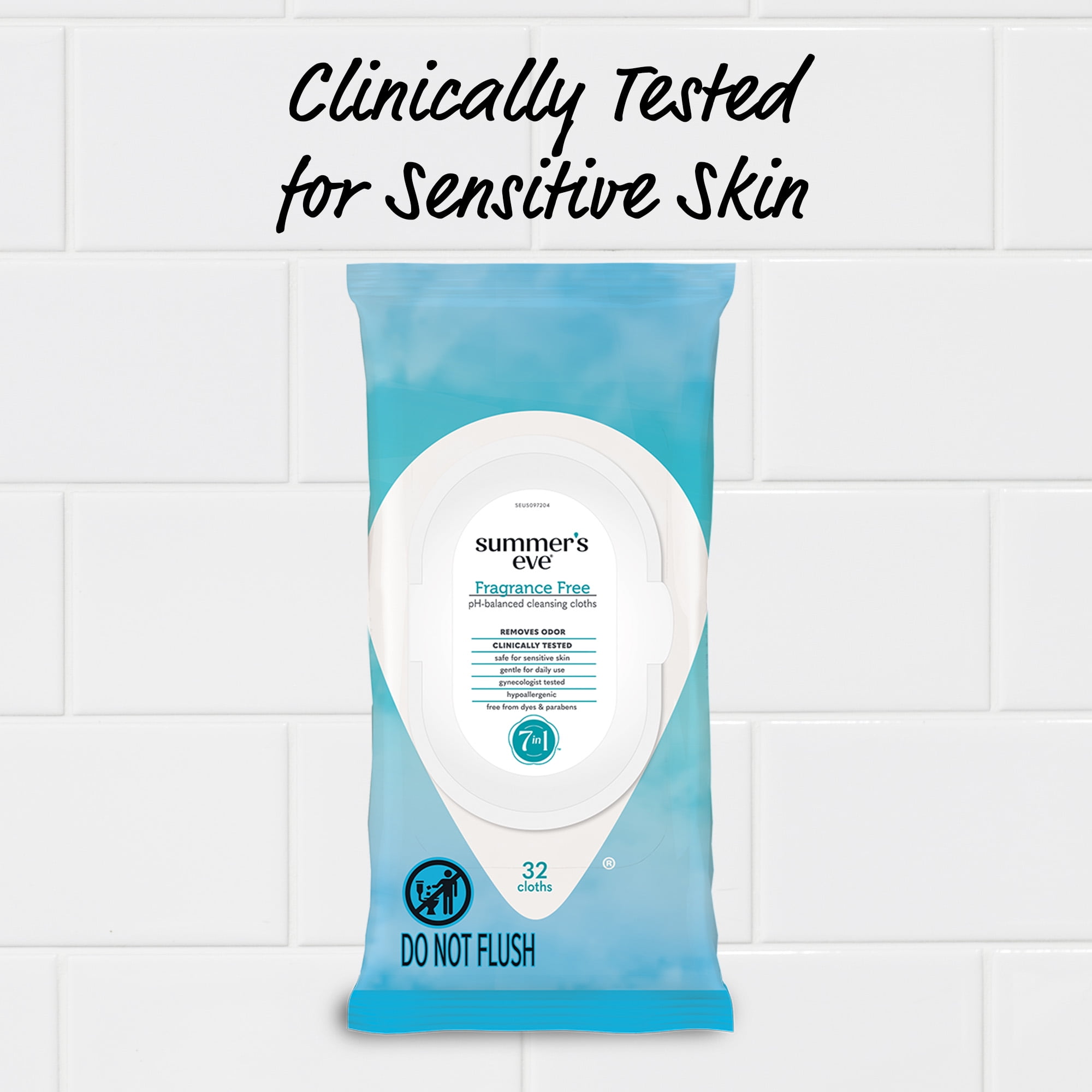 (2 pack) Summer’s Eve Fragrance Free Gentle Daily Feminine Wipes, 32 Ct