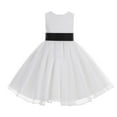 thumbnail image 2 of Ekidsbridal Girl Bridesmaid Flower Girl Dress - White Lace Corset Organza with Tiebow 186noFT-A (Size: M-10), 2 of 3