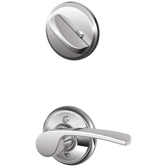 Schlage F59 MER 625 LH Merano Interior Left-Handed Lever with Deadbolt, Bright Chrome (Interior Half Only)