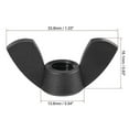 thumbnail image 5 of M8 Écrou d'Aile Écrou d'Aile Nylon Main Torsadée Attaches Noir 12 Pcs, 5 of 5