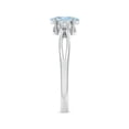 thumbnail image 3 of ANGARA Natural Solitaire Aquamarine Split Shank Ring with Trio Diamonds in 925 Sterling Silver for Women (Size-7x5mm) | March Birthstone, Anniversary, Jewelry Gift for Women | Natural Aquamarine Ring, 3 of 9