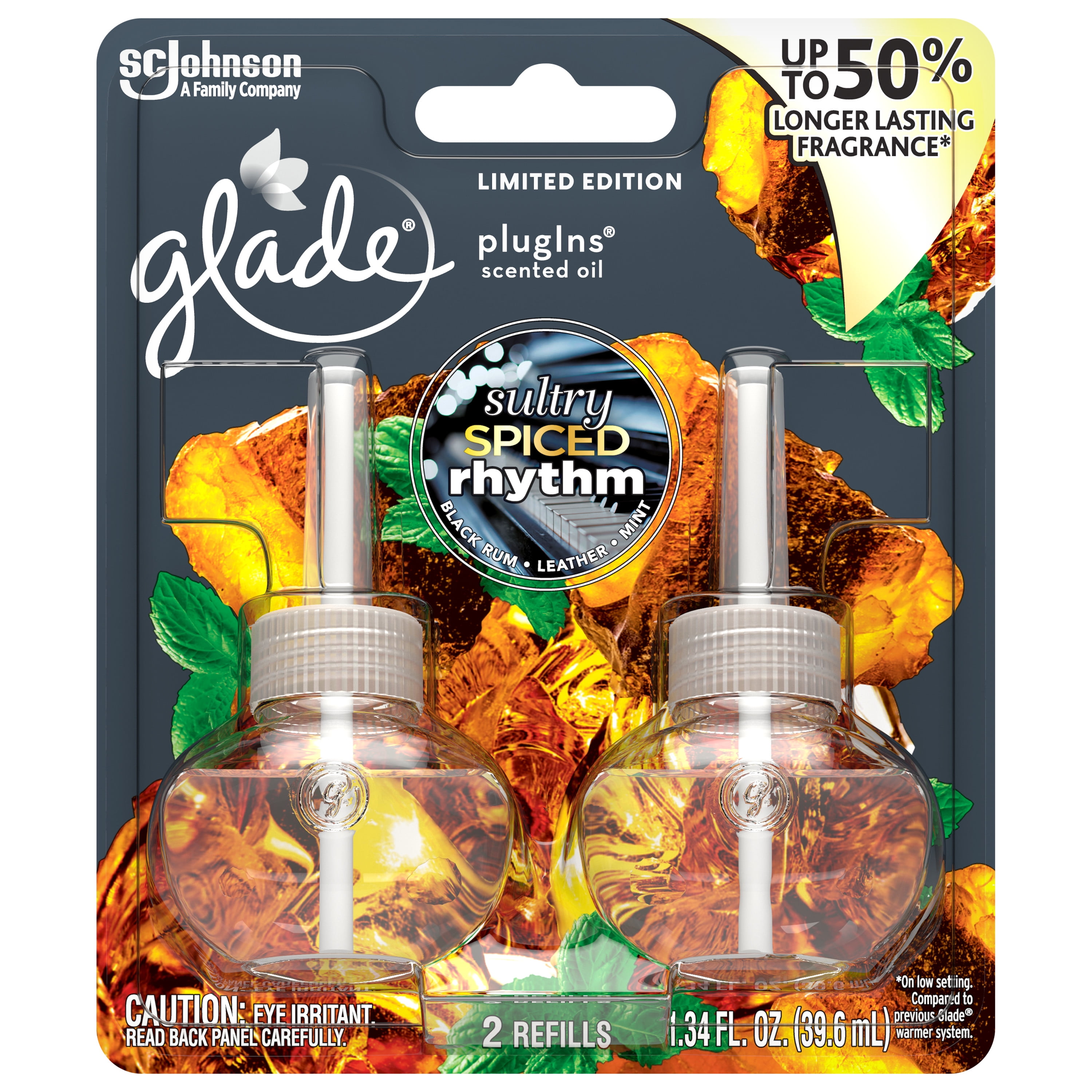 Glade PlugIns Scented Oil Air Freshener Refill, Sultry Spiced Rhythm, 2