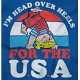 thumbnail image 2 of Retro Cartoon Head Over Heels for USA Unisex Plus Size Graphic Tee Brisco Brands 3X, 2 of 5
