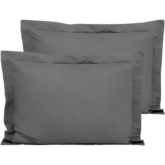 y Microfiber Standard Pillow Shams Set of 2, Fade, Wrinkle and Shrinkage Resistant Soft Pillow Covers with Envelope Closure Euro Sham Covers (Dark Grey, 20x26 Inches)