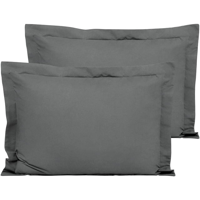y Microfiber Standard Pillow Shams Set of 2, Fade, Wrinkle and Shrinkage Resistant Soft Pillow Covers with Envelope Closure Euro Sham Covers (Dark Grey, 20x26 Inches)