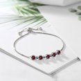 thumbnail image 3 of Gem Stone King 3.26 Ct Round Red Rhodolite Garnet Blue Diamond 925 Sterling Silver Tennis Bracelet for Women, 3 of 3