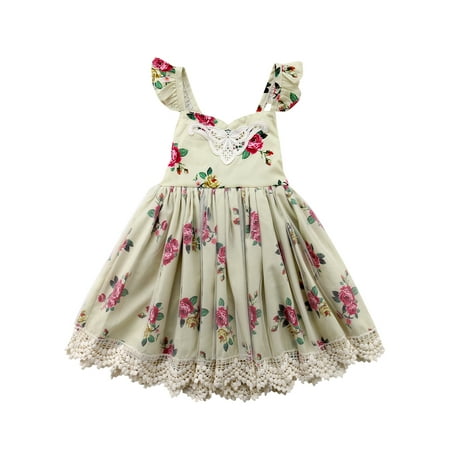 

Pudcoco Baby Flower Girl Dress Princess Lace Tulle Tutu Backless Party Dress