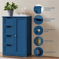 thumbnail image 5 of Yaheetech Wooden Bathroom Cabinet with Drawer and Freestanding, Navy Blue, 5 of 8