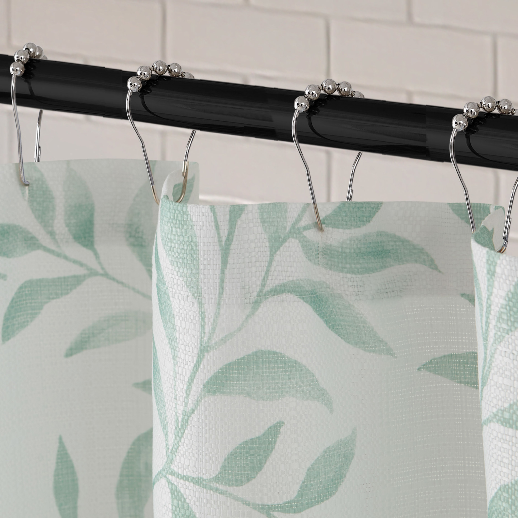 CHI Katherine Shower Curtain and Hooks Modern Washable 70" W x 72" L 13-Piece Set