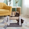 thumbnail image 3 of Leejay 7 Inch Plush Faux Fur Cat Scratching Post with Natural Sisal Rope - Grey Mouse, 3 of 5