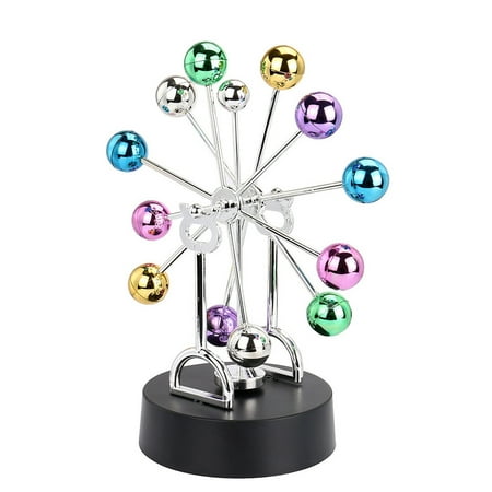 Smart Novelty Multicolor Electronic Perpetual Motion Desk Ferris wheel Toy Revolving Balance Balls Physics Science Toy For